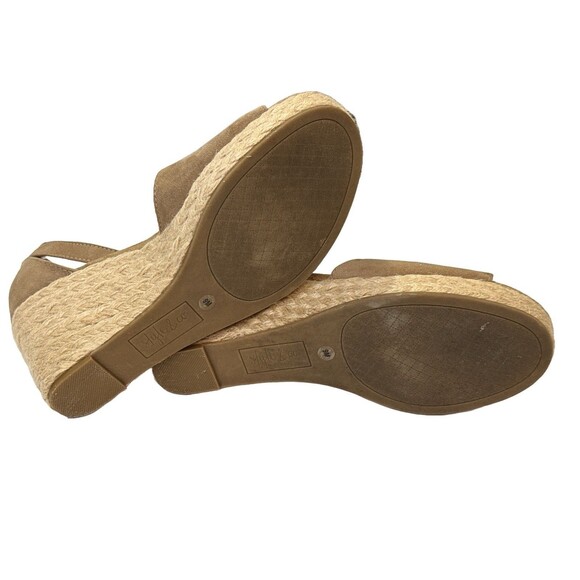 Style & Co Women’s Tan Espadrille Wedge Sandals 9M Open Toe Suede Ankle Strap - Picture 6 of 7